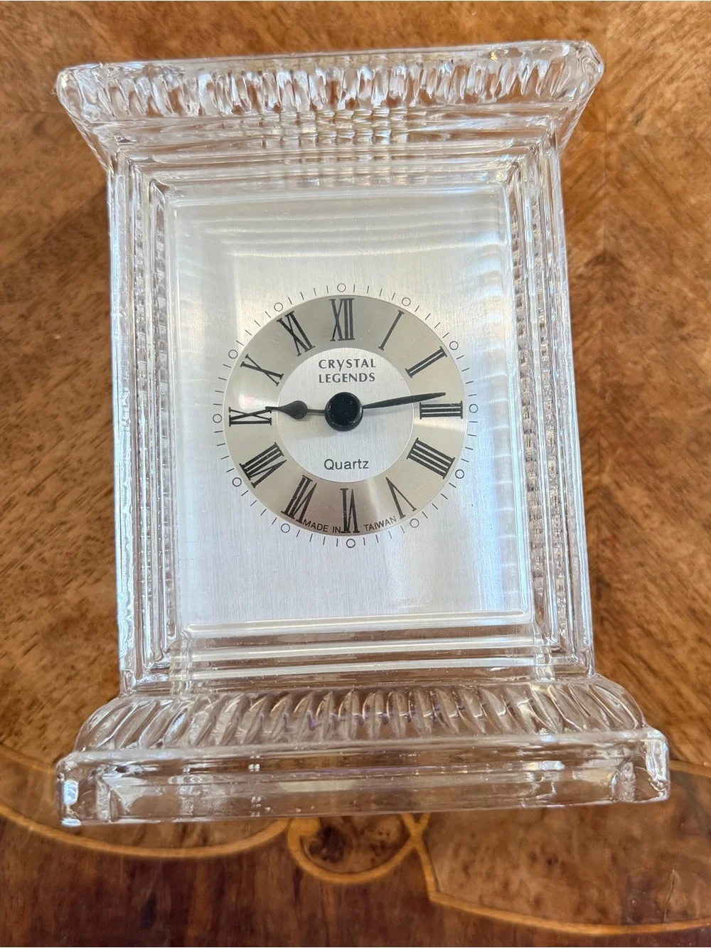 Godinger Crystal Legends Desk Clock - 24% Lead Crystal FOR PARTS / REPAIR